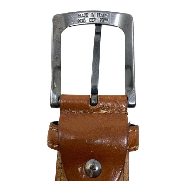 Mens‎ Tan Genuine Leather Belt Made in Italy Size 110/115 US 42 - 44 Business - Picture 4 of 8